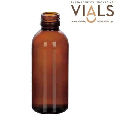 Amber Glass Pill Bottle 400ml with Aluminum Silver Cap & Press Liner