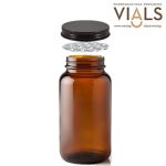 Amber Glass Pill Bottle 150ml & Brown Cap 5 oz.150 cc Tablet Bottle 150ml Vitamin Bottle 150ml