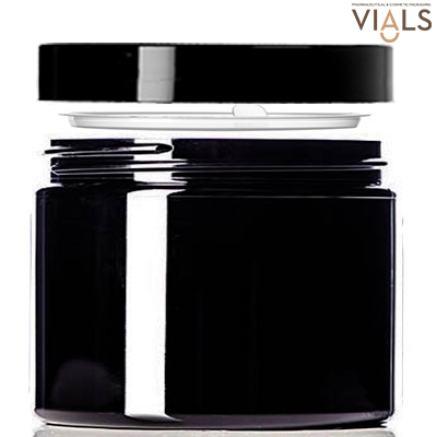 PET Black Jar 200ml - PET Jar for Cream 200ml - Cosmetic Jar 200ml - Medical treatments - www.vials.bg